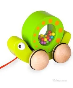 Дървена играчка за дърпане Охлювче