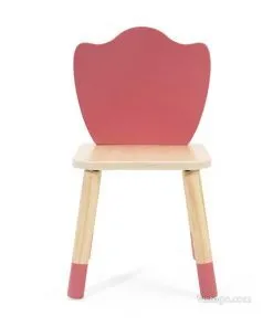 Дървено столче за деца с облегалка - Лале