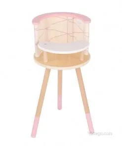 Дървено столче за хранене за кукли