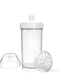 Детска чаша с шейкър Twistshake в бяло