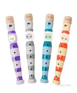 Детска дървена флейта за весели игри - различни цветове