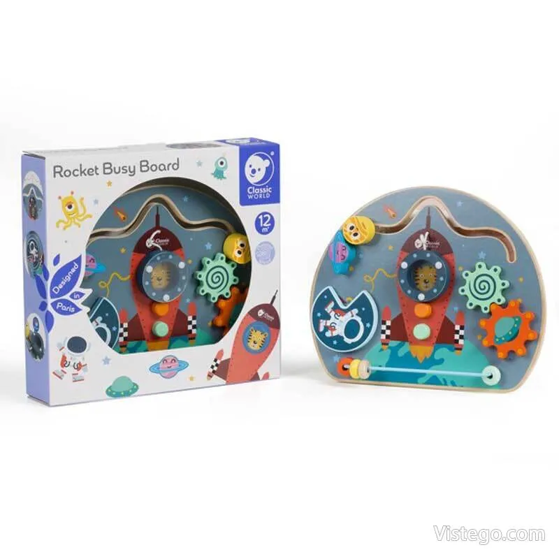 Детска дървена играчка Космическа ракета - 6