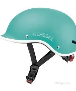 Детска каска Globber с LED – цвят мента