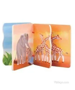 Детска книжка с животни от дърво