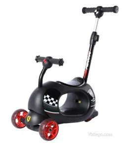 Детска тротинетка с родителски контрол – черна