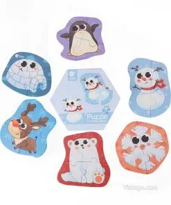 Детски дървен пъзел за игра - Снежна приказка