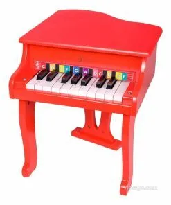 Детски дървен роял за музикални игри - червен