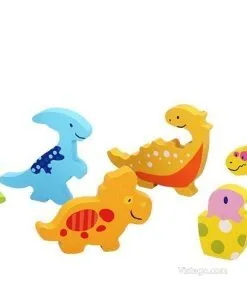 Детски пъзел от дърво с динозаври