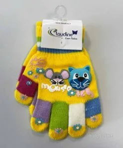 Детски ръкавички с мотив Мишка – жълти