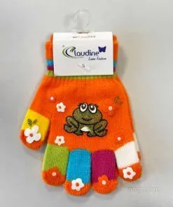 Детски ръкавички с весел дизайн - оранжеви