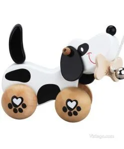 Детско дървено кученце за дърпане