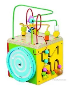 Дидактически дървен куб за игра и учене