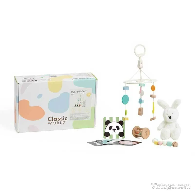Кутия с дървени играчки за бебешки игри - 7
