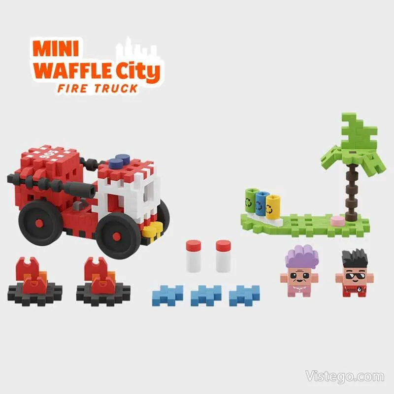 Мини вафлен конструктор за игра - Пожарна кола - 3