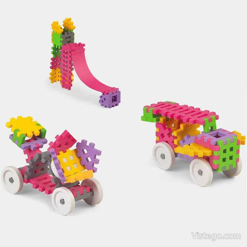 Мини вафлен конструктор за игри - розов - 2