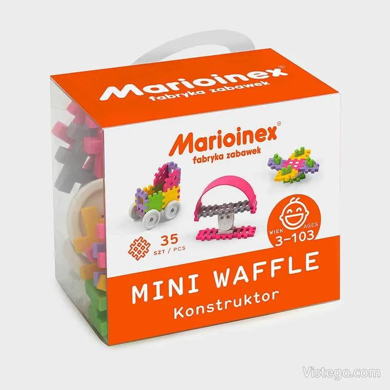 Мини вафлен конструктор за игри - розов - 3