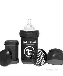 Шише против колики Twistshake в черно