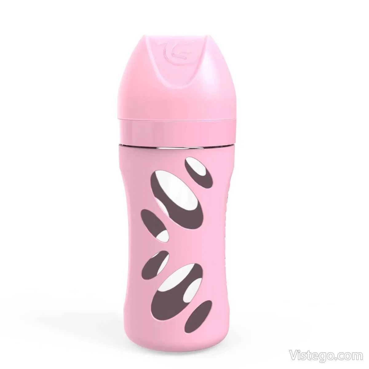 Стъклено шише за бебета Twistshake – розово - 2