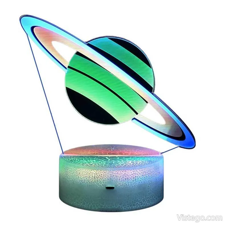 Нощна детска лампа с 3D ефект – Сатурн Нощна детска лампа с 3D ефект – Сатурн