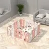 Бебешка ограда за безопасна игра - Розово бухалче