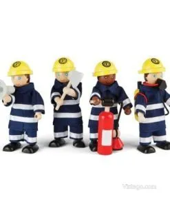 Дървени фигурки пожарникари за ролеви игри