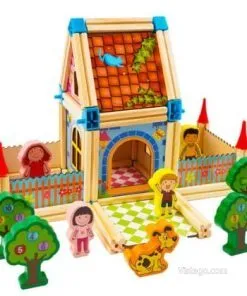 Дървен конструктор за игра - къща KRUZZEL