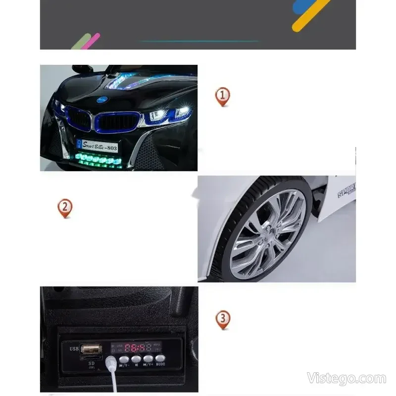 Акумулаторна кола тип BMW с WiFi за деца - 18