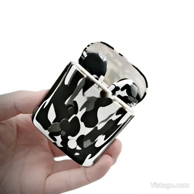 Безжични слушалки с кейс i7 TWS Camouflage - 13