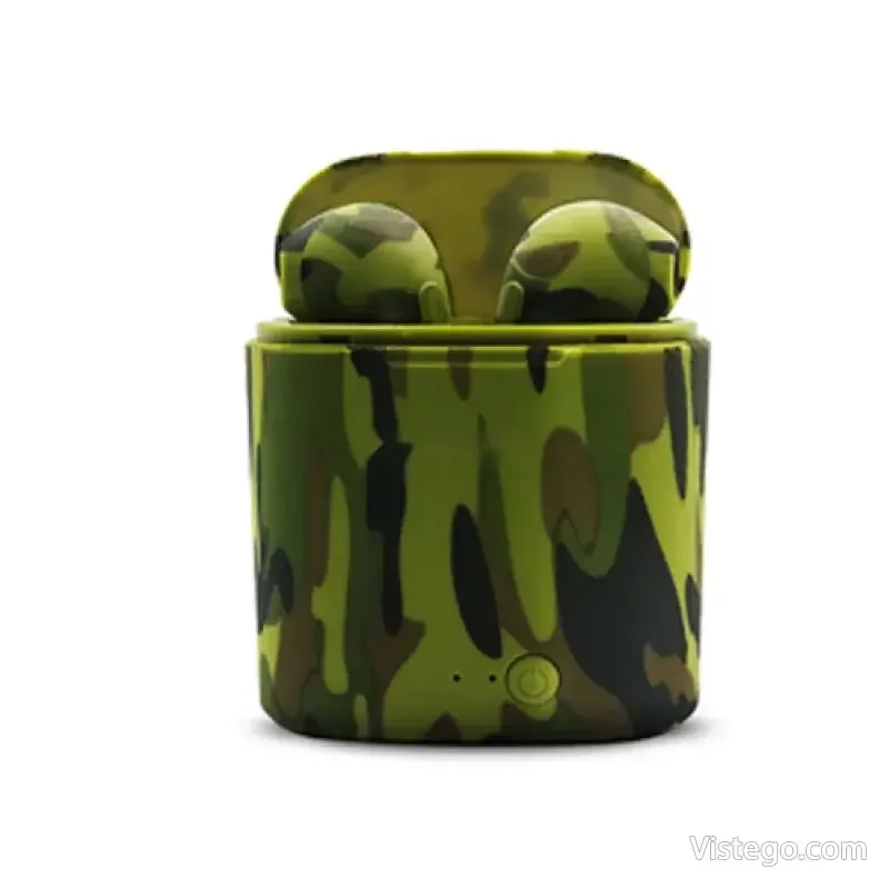 Безжични слушалки с кейс i7 TWS Camouflage - 4