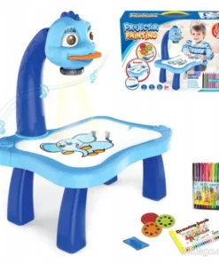 Детска масичка с проектор за рисуване – Син