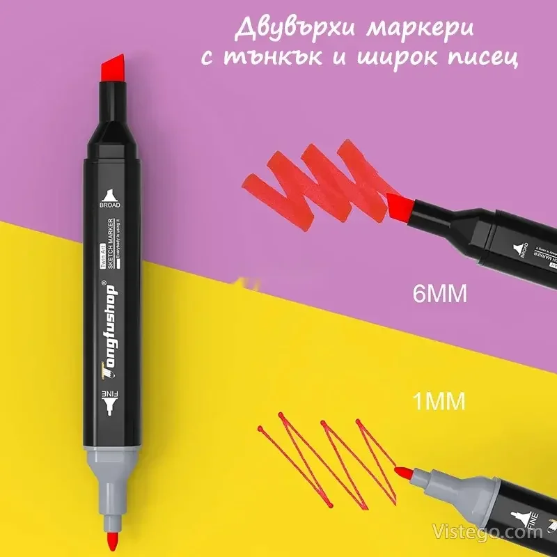 Двувърхи маркери в калъф Tongfu Shop - 5