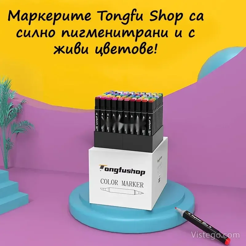 Двувърхи маркери в калъф Tongfu Shop - 4