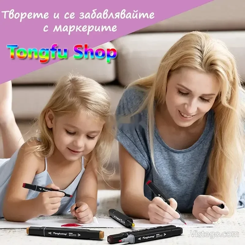 Двувърхи маркери в калъф Tongfu Shop - 5