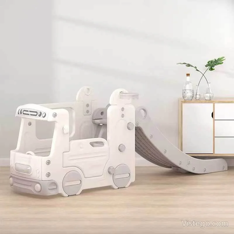 Игралeн модул автобус с пързалка - сив - 2