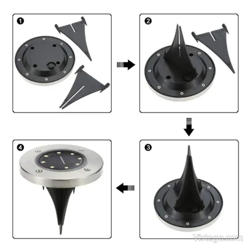 Комплект соларни лампи за двор - Disk Light - 3