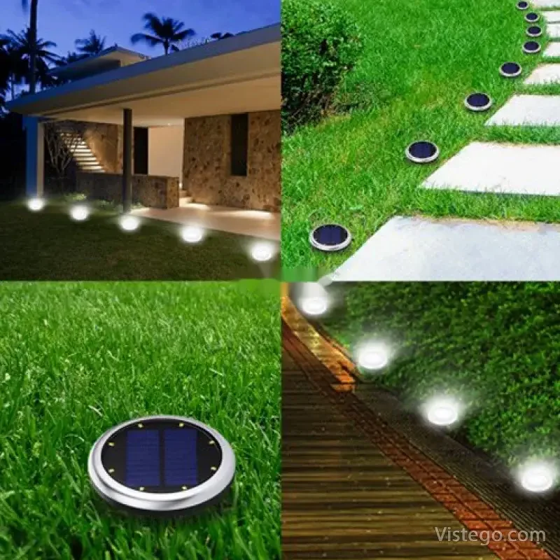 Комплект соларни лампи за двор - Disk Light - 5