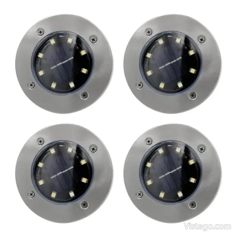 Комплект соларни лампи за двор - Disk Light - 6