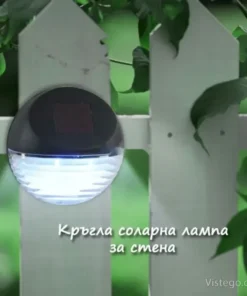 Кръгла соларна лампа за стена с чар