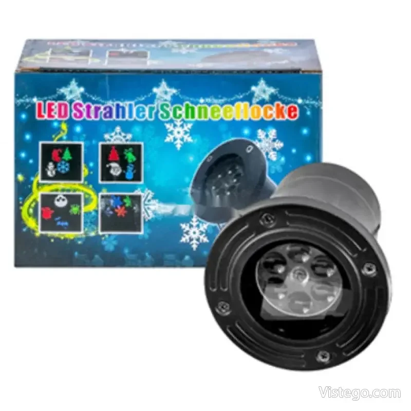 LED прожектор с ефект снежинки за празници - 4