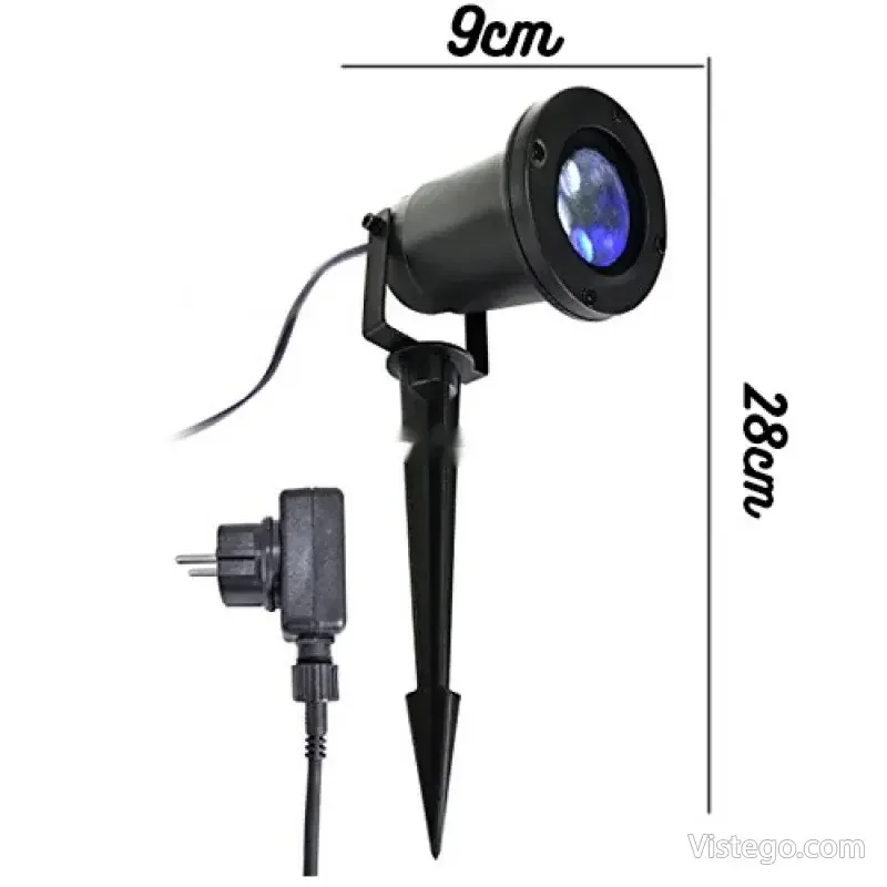 LED прожектор с ефект снежинки за празници - 6