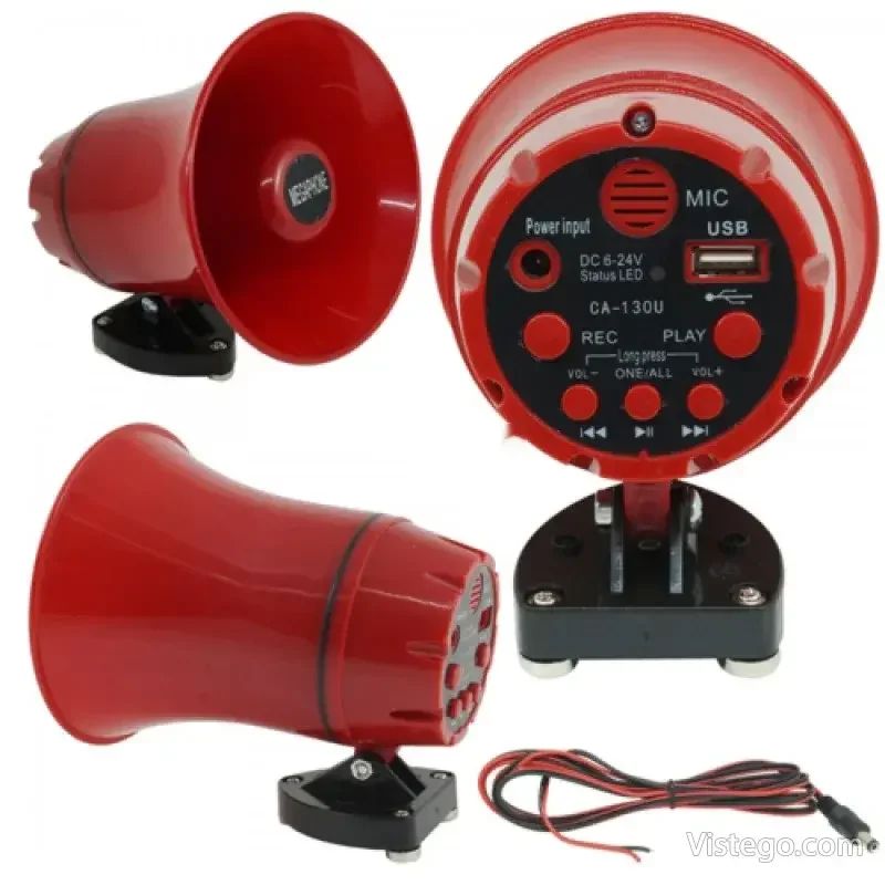 Мегафон с запис и USB за монтаж на стойка - 4