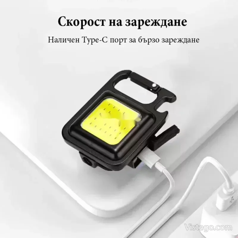 Мини LED фенерче ключодържател с батерия - 2