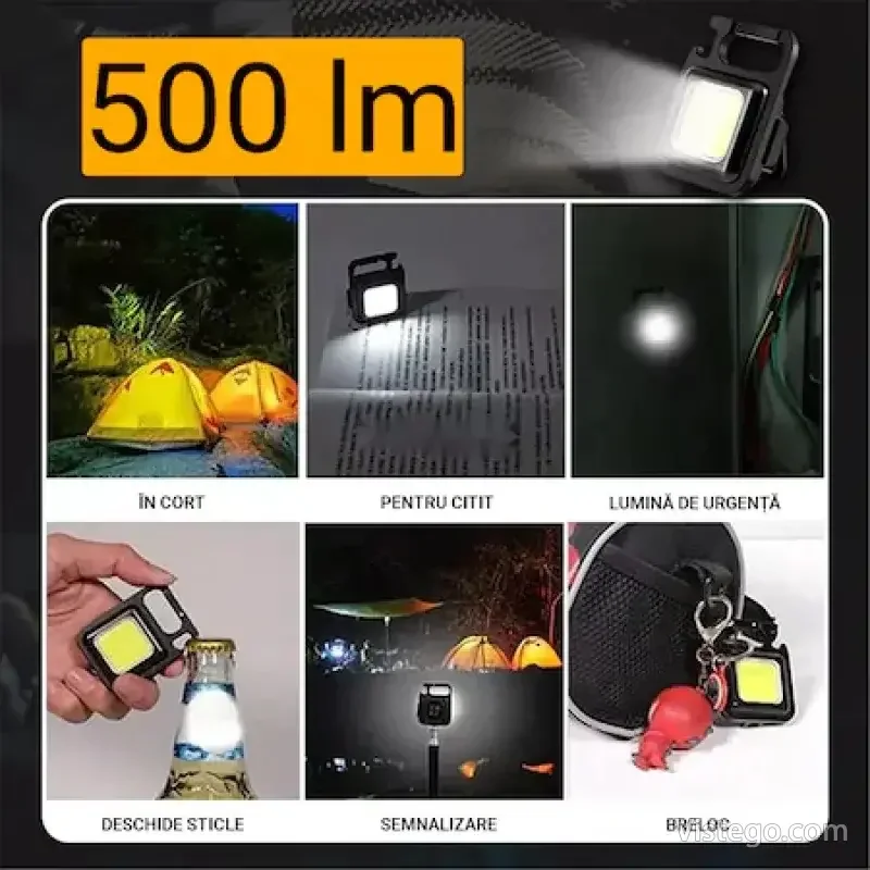 Мини LED фенерче ключодържател с батерия - 3