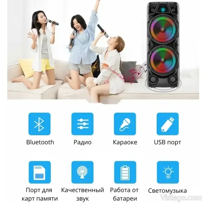 Преносима караоке колона за музика ZQS-8210 - 7