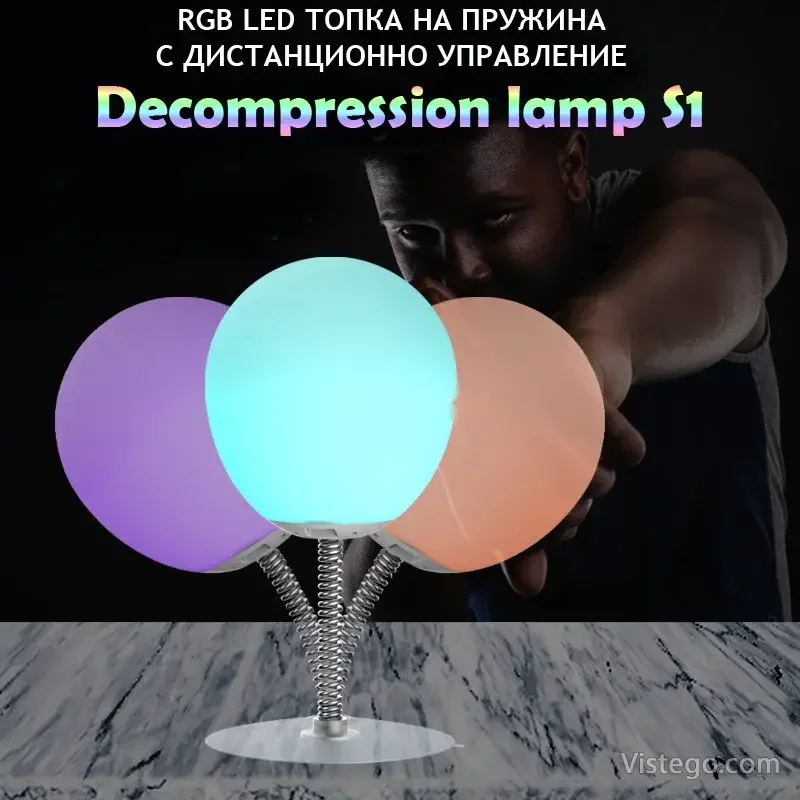 RGB LED топка на пружина за настроение - S1 RGB LED топка на пружина за настроение - S1