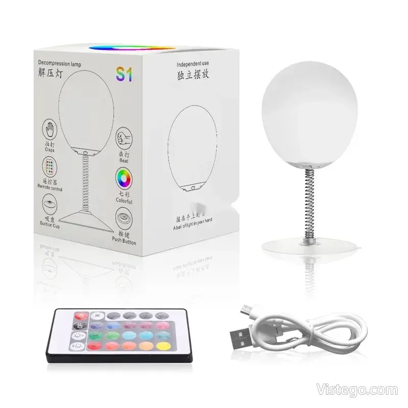RGB LED топка на пружина за настроение - S1 - 6