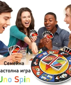 Семейна настолна игра Uno Spin за забавление
