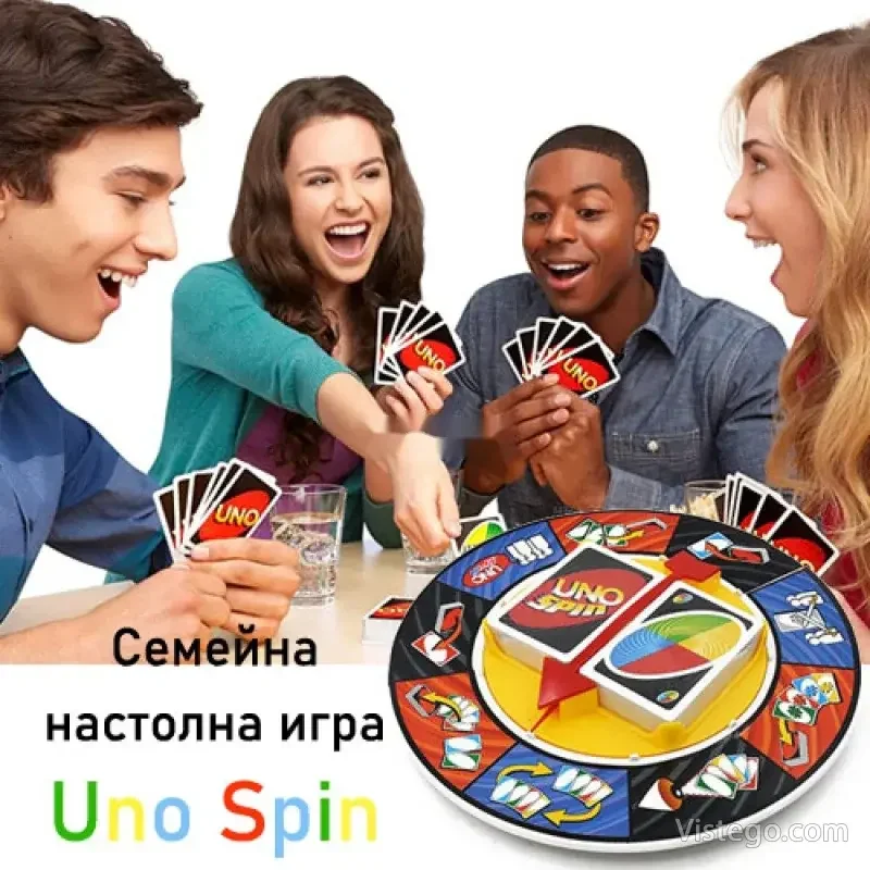 Семейна настолна игра Uno Spin за забавление Семейна настолна игра Uno Spin за забавление