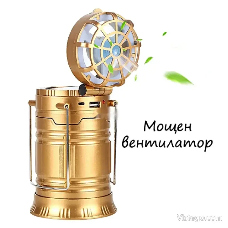 Соларен къмпинг фенер с вентилатор 5806 - 3