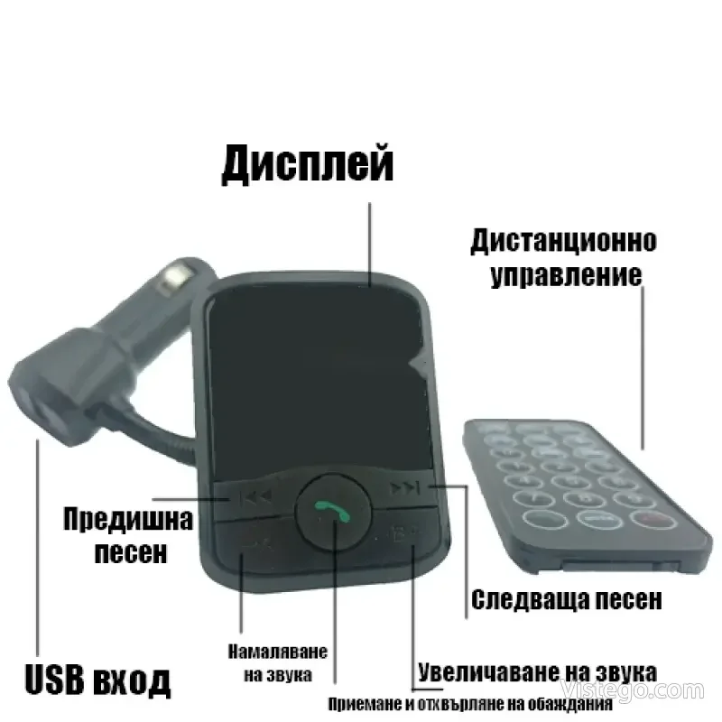 Трансмитер с Bluetooth за кола - N10 - 3